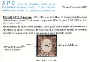1862 - 10 cent. bruno grigiastro, ... 