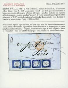 1863 - 20 cent. indaco chiaro, due ... 