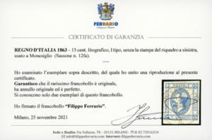 1863 - 15 cent. Litografico, I ... 