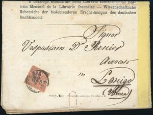 1872 - 2 cent. De La Rue, tiratura di Torino ... 