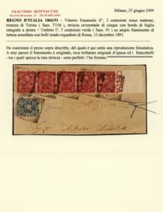 1891 - 2 cent. De La Rue, tiratura ... 