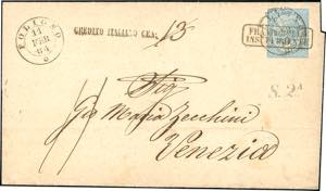 1864 - 15 cent. De La Rue, tiratura di ... 