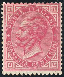 1863 - 40 cent. De La Rue, tiratura di ... 