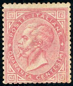 1863 - 40 cent. De La Rue, tiratura di ... 