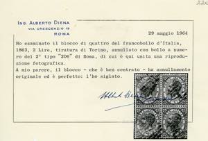 1863 - 2 lire De La Rue, tiratura ... 