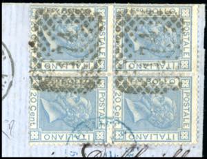 1868 - 20 cent. azzurro lillaceo ... 