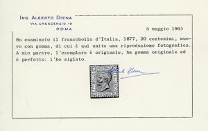 1877 - 20 cent. ocra arancio (28), ... 