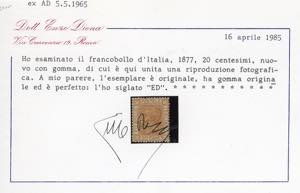 1877 - 20 cent. ocra arancio (28), ... 