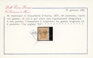 1877 - 20 cent. ocra arancio (28), ... 