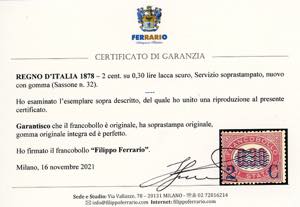 1878 - 2 cent. su 0,30 lire ... 