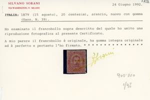 1879 - 20 cent. Umberto I (39), ... 