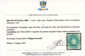 1899 - 5 cent. Stemma (44), ottima ... 