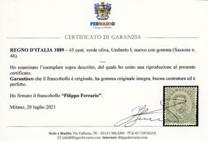 1889 - 45 cent. Umberto I (46), ... 