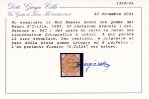 1891 - Umberto I, non emessi, ... 