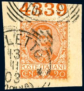 1901 - 20 cent. Floreale (72), bordo di ... 