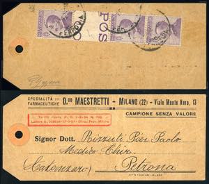 1908 - 50 cent. Michetti (85), striscia ... 