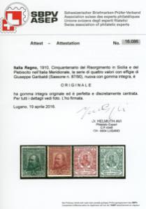 1910 - Garibaldi (87/90), discreta ... 