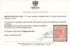 1910 - 5 + 5 cent. Garibaldi, ... 