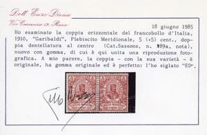 1910 - 5 + 5 cent. Garibaldi, ... 