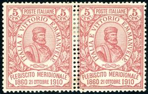 1910 - 5 + 5 cent. Garibaldi, coppia ... 