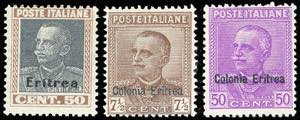 1928 - Tre valori Vittorio Emanuele III ... 
