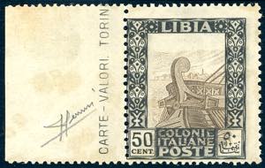 1921 - 50 cent. nero e bruno Pittorica, ... 