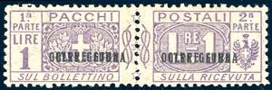 PACCHI POSTALI 1925 - 1 lira, doppia ... 