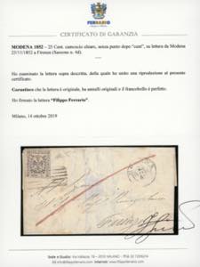 1852 - 25 cent. camoscio chiaro, ... 