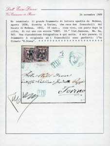 1858 - 10 cent. rosa vivo, punto ... 