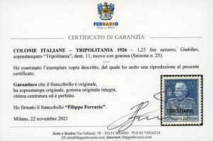 1926 - 1,25 azzurro Giubileo, ... 