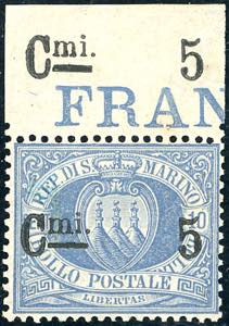 1892 - 5 cent. su 10 cent., oltremare, ... 