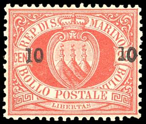 1892 - 10 cent. su 10 cent. Stemma ... 