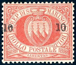1892 - 10 cent. su 10 cent. Stemma (11), ... 
