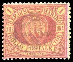 1892 - 1 lira carminio su giallo (20), buona ... 
