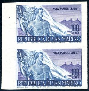 1948 - 100 lire Lavoro, coppia orizzontale ... 