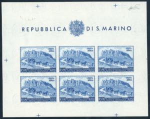 1951 - 200 lire UPU, foglietto (11), gomma ... 
