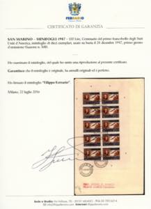 1947 - Centenario I francobollo ... 
