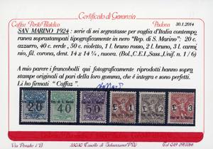 1924 - Serie completa (1/6), gomma ... 
