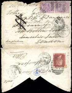 1869 - ITALY/GREAT BRITAIN - Redirected with ... 
