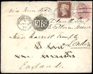 1871 - INDIA/GREAT BRITAIN - Redirected with ... 
