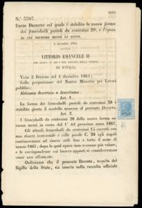 REGNO DITALIA PROVE E SAGGI 1863 ... 