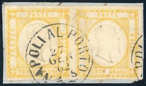 1861 - 20 grana giallo (23), coppia ... 