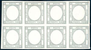 1861 - 50 grana grigio perla (24), blocco di ... 