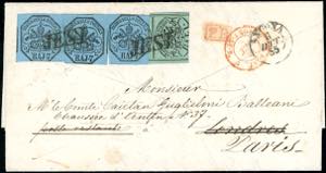 STATO PONTIFICIO-GRAN BRETAGNA-FRANCIA 1855 ... 
