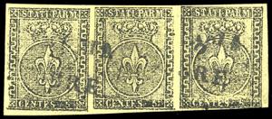1852 - 5 cent. giallo chiaro verdino (1b), ... 