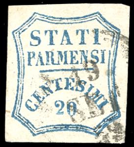 1859 - 20 cent. azzurro (15), usato, ... 