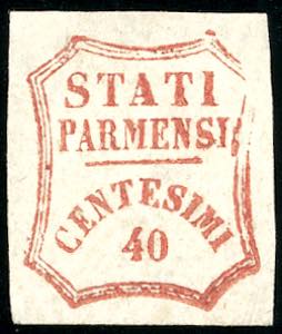 1859 - 40 cent. rosso bruno, I composizione ... 
