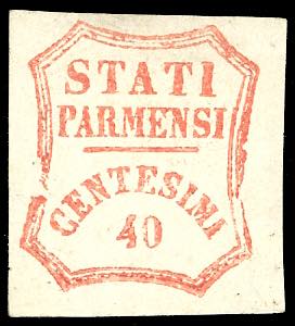 1859 - 40 cent. vermiglio (17), nuovo, gomma ... 