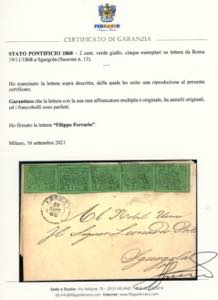 1868 - 2 cent. verde giallo (13), ... 