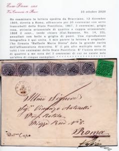 1869 - 3 cent. grigio rosa, ... 